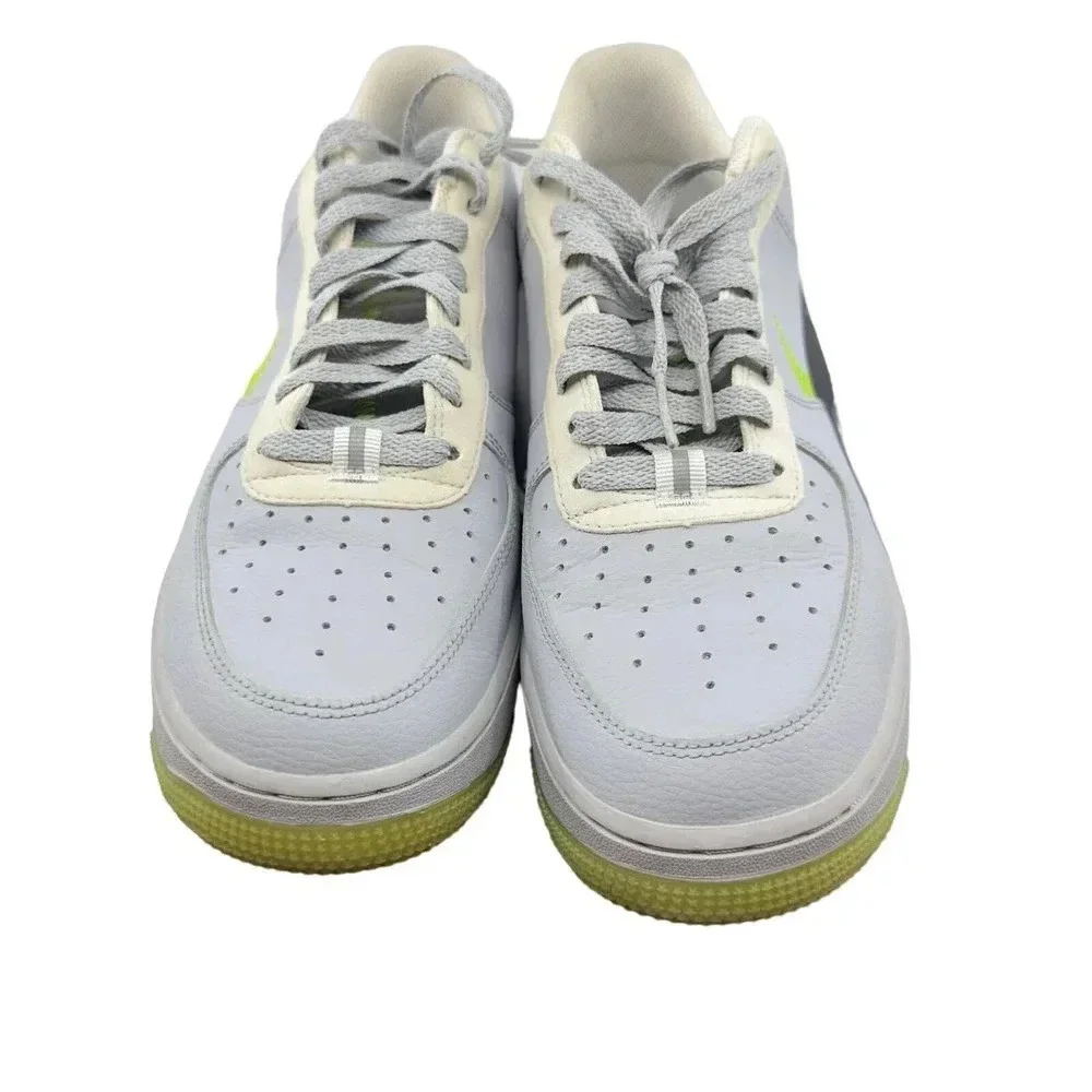 Nike Mens Air Force 1 07 LV8 3 Low Volt Sneakers Gray/Neon Green 9 CD0888-002 - Picture 2 of 6